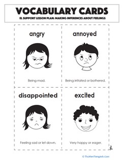 Vocabulary Cards: Making Inferences About Feelings