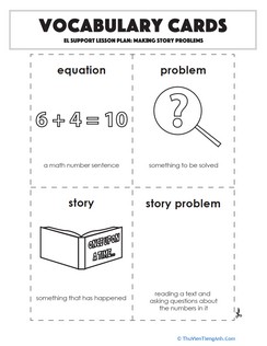 Vocabulary Cards: Making Story Problems
