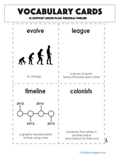 Vocabulary Cards: Personal Timeline