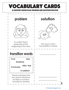 Vocabulary Cards: Problem and Solution Practice