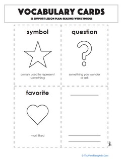 Vocabulary Cards: Reading with Symbols