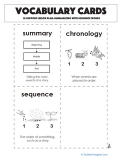 Vocabulary Cards: Summarizing with Sequence Words
