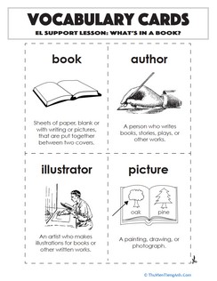 Vocabulary Cards: What’s in a Book?
