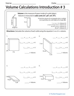 Volume Calculations Introduction #3