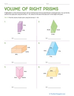 Volume of Right Prisms