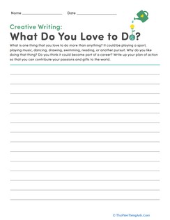 Creative Writing: What Do You Love to Do?
