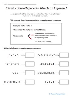 Introduction to Exponents: What Is an Exponent?
