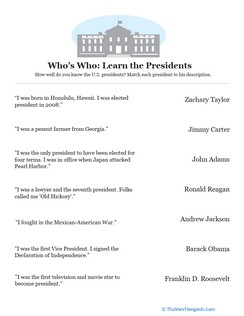 Who’s Who: Learn the Presidents