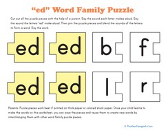 Word Family Puzzle: -ED