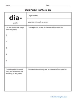 Word Part of the Week: dia