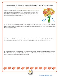 Word Problems: Flower Power