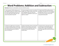 Word Problems: Addition and Subtraction