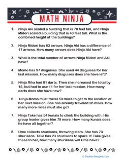 Word Problems with Ninjas