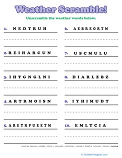 Weather Word Scramble