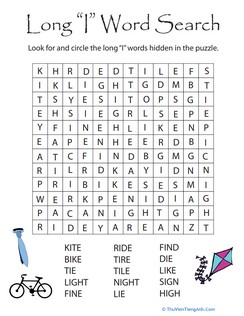 Long “I” Word Search