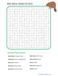 Word Search: Oregon Facts