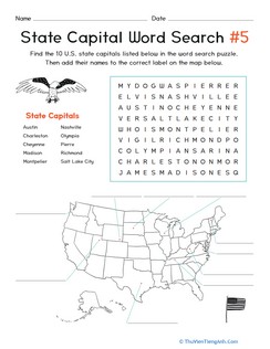 State Capital Word Search #5