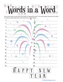 Words in a Word: Happy New Year!