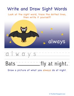 Write and Draw Sight Words: Always