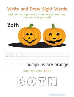 Write and Draw Sight Words: Both