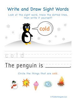 Write and Draw Sight Words: Cold