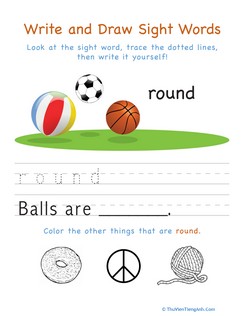 Write and Draw Sight Words: Round