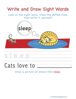 Write and Draw Sight Words: Sleep