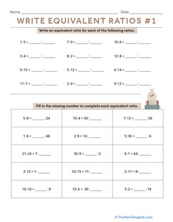 Write Equivalent Ratios #1