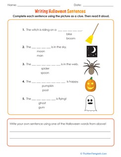 Writing Halloween Sentences