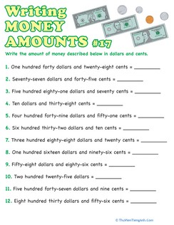 Writing Money Amounts #17