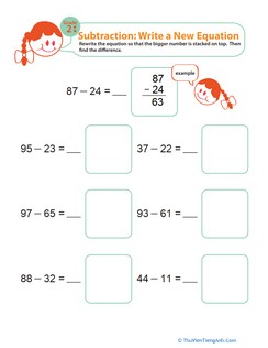 Writing Subtraction Equations 3