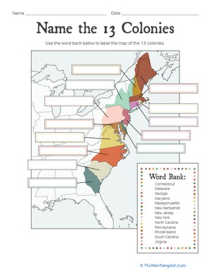 Name the 13 Colonies