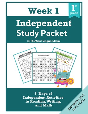First Grade Independent Study Packet – Week 1