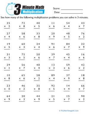 3-Minute Math: Multiplication