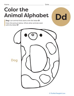Color the Animal Alphabet: D