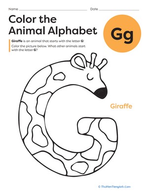 Color the Animal Alphabet: G