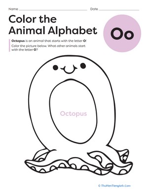 Color the Animal Alphabet: O