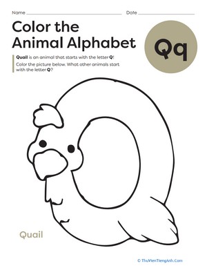 Color the Animal Alphabet: Q