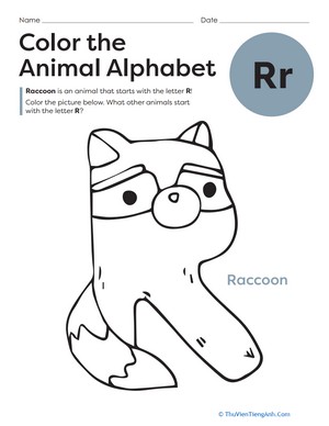 Color the Animal Alphabet: R