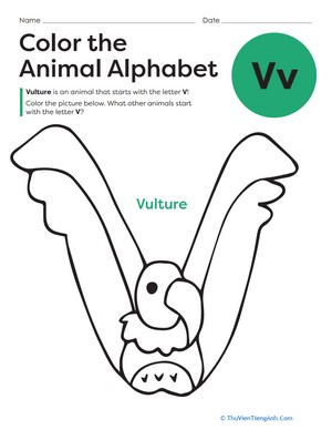 Color the Animal Alphabet: V
