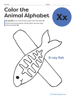 Color the Animal Alphabet: X