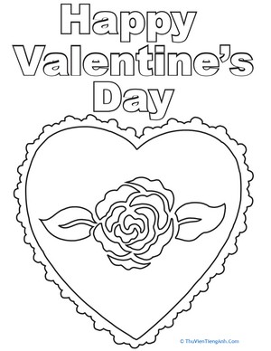Happy Valentine’s Day Coloring Page