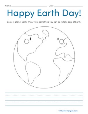 Happy Earth Day! Coloring Page