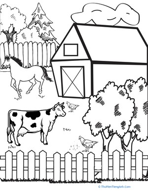 Farm Coloring Page
