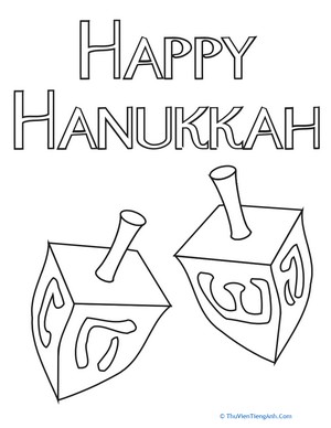 Color the Hanukkah Dreidels
