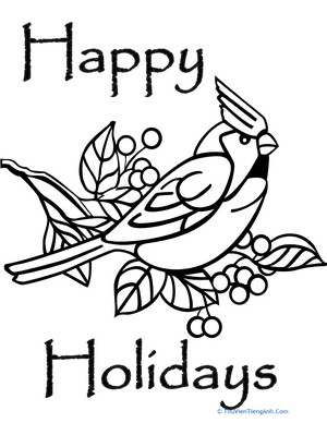 Happy Holidays Coloring Page