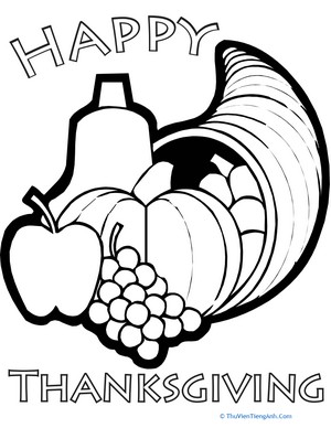 Color the Thanksgiving Horn of Plenty