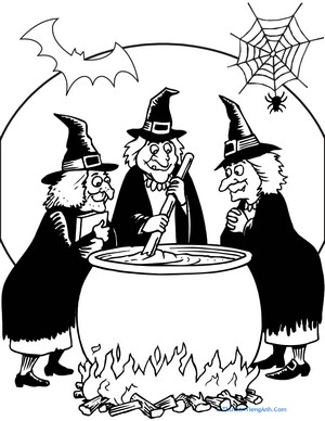 Toil and Trouble Coloring Page