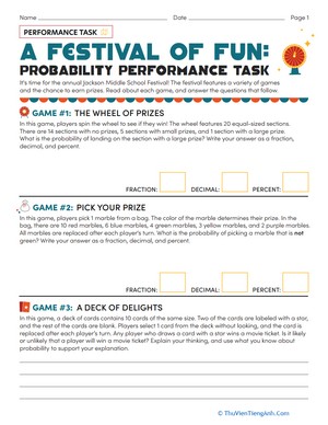 A Festival of Fun: Probability Performance Task