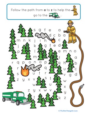 Follow the A to Z Path: Firefighter Frank